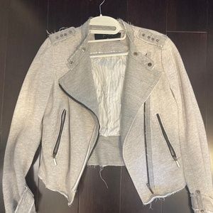 Zara grey‎ studded jacket- distressed